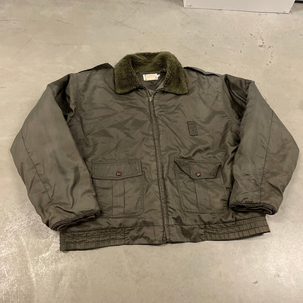 vintage y2k fur lined cargo bomber jacket